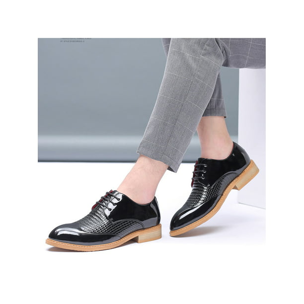 Details about   Mens Pointy Toe formal  Chunky Heel Lace Up Casual Wedding Shoes